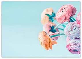 Sklenený obraz - Kvety vo váze (70x50 cm)