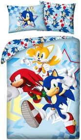 Posteľné obliečky Ježko Sonic 2 - 100% bavlna - 70 x 90 cm + 140 x 200 cm