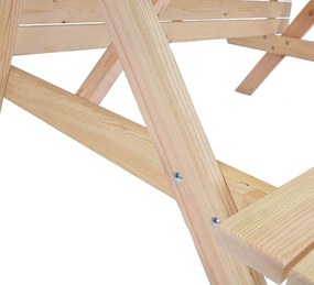 Masívny drevený pivný set so sklopnými lavicami 180 cm (prírodný)