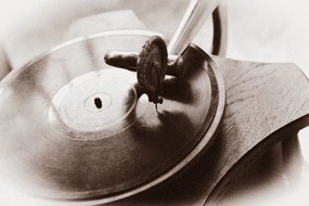 Samolepiaca fototapeta starožitný gramofón - 450x300