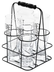 Sada štyroch pohárov RAYA s kovovým stojanom 894775 400 ml