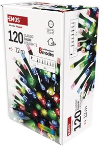 LED vianočná svetelná reťaz 12 m, multicolor
