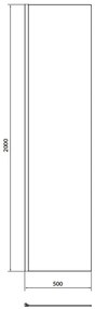 Cersanit Mille, sprchová zástena typu Walk-In 50x200 cm, 8mm číre sklo, chrómový profil, S161-014