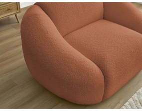 Oranžové kreslo z textílie bouclé Tina – Bobochic Paris