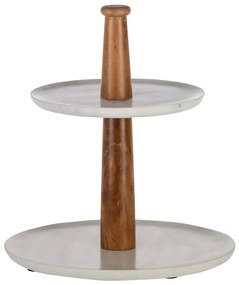 Eglo 427261 - Servírovací stojan MAKILALA 28x25,5 cm drevo/mramor