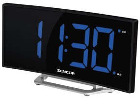 Sencor - Budík s LCD displejom 1,5W/1xCR2032/5V čierna