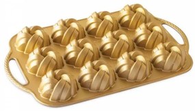 Forma na mini tortu Nordic Ware s 12 formami zlatá, 95377