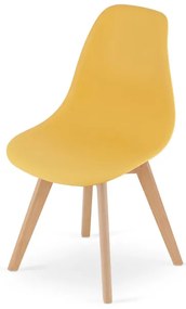 Set styroch jedálenských stoličiek KITO horčicové / naturálne nohy (4 ks)