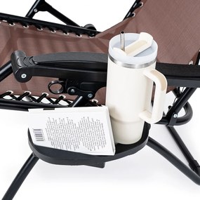 4Home Záhradné plážové polohovacie kreslo Relax, hnedá