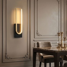 Toolight Toolight, LED nástenné svietidlo 10W, 4000K, APP1782-W, zlatá matná-čierna, OSW-06359