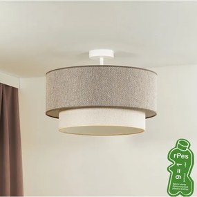 Duolla-Prisadený luster BOHO ECO RECYCLING 1xE27/15W/230V pr. 45 cm hnedá/krémová