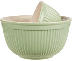 IB Laursen Zelené keramické misky MYNTE WASABI, set 3 ks