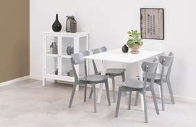 Jídelní židle Roxby z kaučukového dřeva šedá