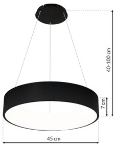 Závesné LED svietidlo Ohio, 1x LED 40w, 3000-6000k, b