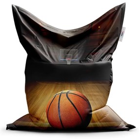 Sedací vak Classic basketbal - detský, hnedá / čierna