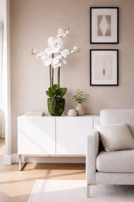 Umelá orchidea ORCHIDELIS, plast, výška 87 cm, biela