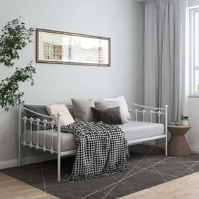 vidaXL Rám rozkladacej pohovky biely kovový 90x200 cm