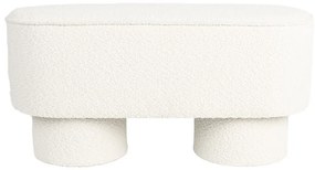 Biela lavica z textílie buklé Marcos – White Label