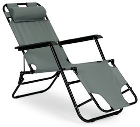 MULTI GARDEN Záhradné lehátko s opierkou hlavy - šedé MultiGarden