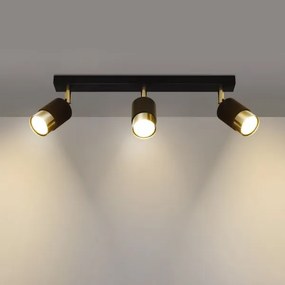 Sollux SL.1071 - Bodové svietidlo NERO 3xGU10/40W/230V čierna/zlatá