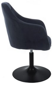 LuxuryForm DESIGN Kreslo ROMA VELUR na čiernom tanieri - čierne