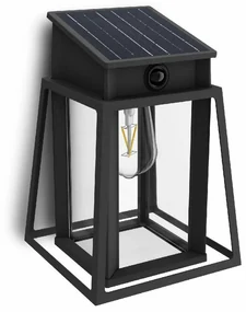 Solárne LED svietidlo Philips Lysin UltraEfficientso senzorom čierne, 3,2 W, 500 lm, 4000 K