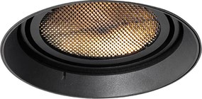 Moderné zapustené bodové svetlo čierne GU10 AR111 okrúhle bez rámu - Oneon Honey