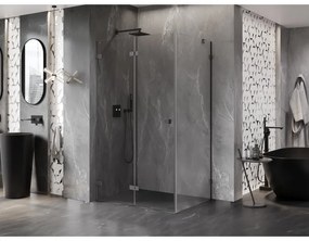Mexen Lunar-F, 1-krídlový sprchový kút so skladacími dverami, ľavý, 100 x 70 cm, 8mm číre sklo, grafitový profil, 836-100-070-66-00-L
