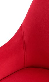 Jedálenská stolička Elmira - zamat, čierny rám - Červená