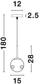 LED luster Spada 15 chróm