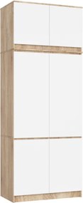 Skriňa s nadstavcom S 90 cm dub sonoma / biela