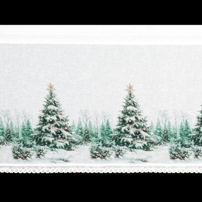 KRÁTKA VIANOČNÁ ZÁCLONA NA PÁSKE XMAS9 150X60 CM VZOROVANÁ