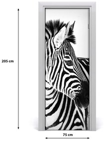 Samolepiace fototapety na dvere Zebra v snehu 75x205 cm