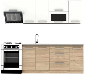 Tempo Kondela Kuchynská linka 2,4 m, dub sonoma/biela, NOVA PLUS