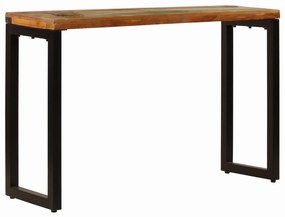 vidaXL Konzolový stolík 120x35x76 cm, recyklovaný masív a oceľ