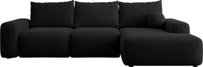 Rohová sedacia súprava Carlito (p) (čierna čierna)