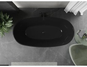 Mexen Eris, voľne stojaca vaňa 170 x 80 cm, čierna,  čierny prepad, 53441708070-70