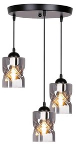 Čierne závesné svietidlo so skleneným tienidlom Felis - Candellux Lighting