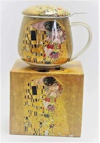 Hrnček na čaj so sitkom 450 ml , Gustav Klimt Kiss, QUEEN ISABELL