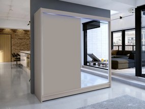 Šatníková skriňa s posuvnými dverami Bar I, Farby: sonoma, Osvetlenie: osvetlenie LED RGB - farebné