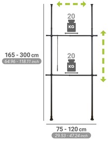 Wenko Teleskopické vešiaky Hercules Basic, čierne