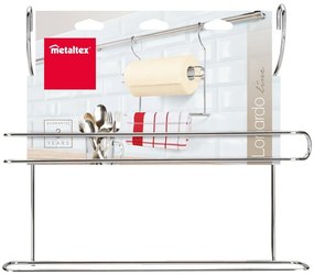 Závesný držiak na kuchynské utierky z pochrómovanej ocele v striebornej farbe Lonardo – Metaltex