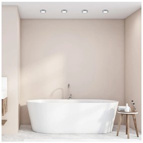 RABALUX Kúpeľňové stropné LED osvetlenie COCO, 3W, denná biela, 8,5cm, okrúhle, strieborné