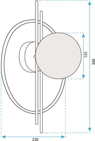 Toolight Toolight, LED nástenné svietidlo 50cm APP1436-W, zlatá, OSW-05052