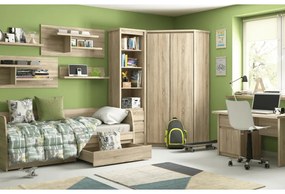 Tempo Kondela Otvorený regál so šuplíkmi 3S, dub sonoma, NORTY TYP 6