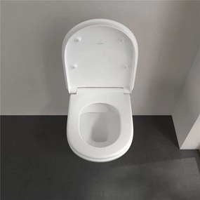 VILLEROY &amp; BOCH ViCare závesné WC s hlbokým splachovaním bez vnútorného okraja, 360 x 595 mm, biela alpská, s povrchom CeramicPlus, 4695R0R1