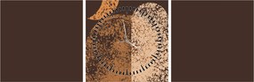 Obraz - Oranžové oblúky N⁰2 (s hodinami) (90x30 cm)