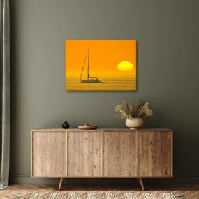 Obraz - Loďka uprostred mora (70x50 cm)