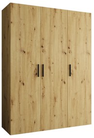 Šatníková skriňa 150 cm Borry 1 (dub artisan + čierna). Akcia -20%. Vlastná spoľahlivá doprava až k Vám domov. 1125756