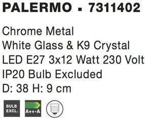 Moderné stropné svietidlo Palermo 38 Chrome